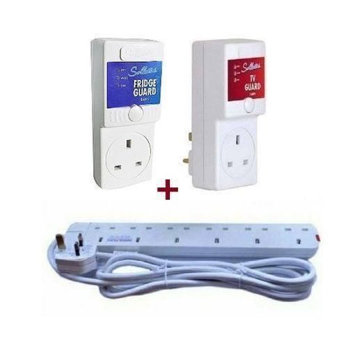 Sollatek Tv guard and fridge guard plus free 6 way extension - White