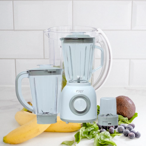 Pixel 1.6 Liters Glass Jar Juice Blender With 2 Jars & Grinder (3 In1) - 1 Yr Wrnty