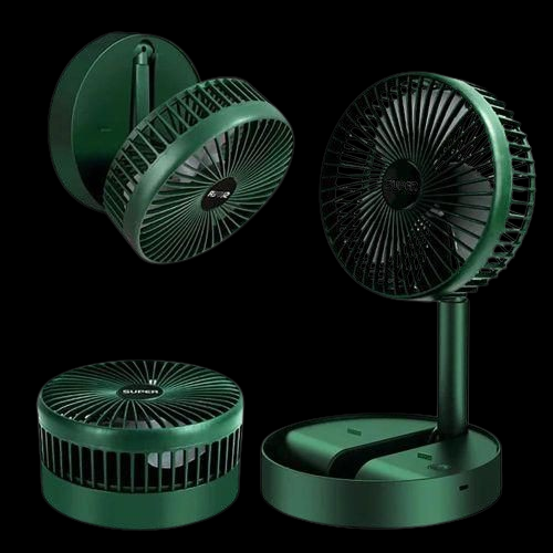 Mini Foldable Fan With Strong Wind For Use At Home - Green