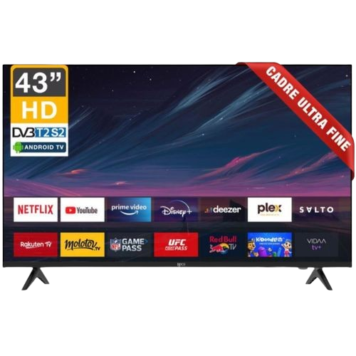Roch 43 Inch Smart Android Frameless HD LED TV With Free To Air - Black Brand:
