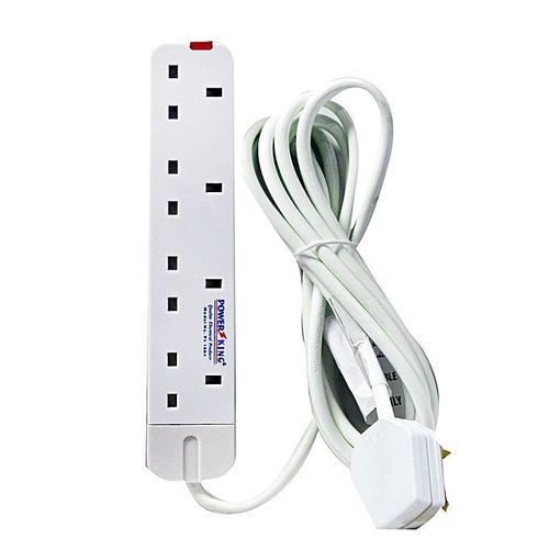Power King 4 Way Power Extension Cable - White