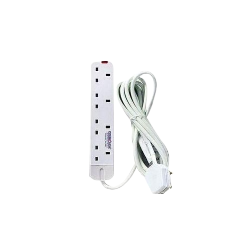 Power King Heavy Duty Surge & Over-Voltage Protection Extension Cable 4ways - White