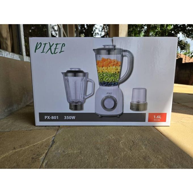 Pixel 3 In1 Double 1.6 Liters Glass Jar Juice Blender - White