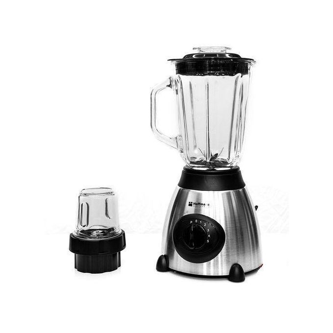 Hoffmans 1.5L Juice Blender 2 In 1 Glass With Ice Krusher - Silver