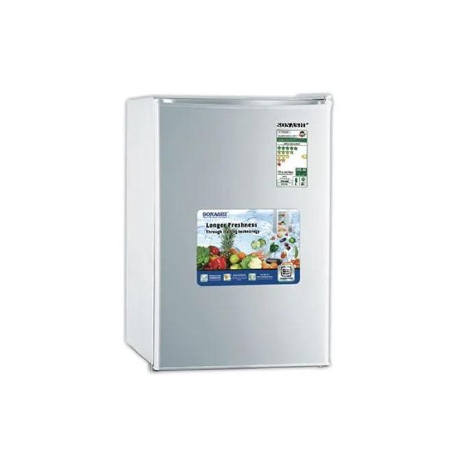 Sonashi Mini Refrigerator Single Door With Freezing Compartment Good For Hostels And Labaratories - Silver.